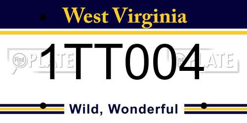 1TT004 West Virginia License Plate
