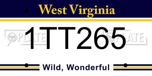 1TT265 West Virginia License Plate