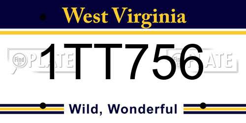 1TT756 West Virginia License Plate
