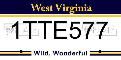 1TTE577 West Virginia License Plate