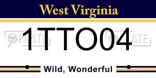 1TTO04 West Virginia License Plate