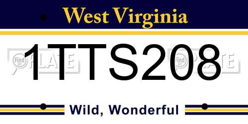 1TTS208 West Virginia License Plate