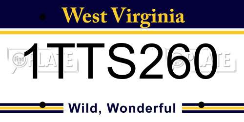 1TTS260 West Virginia License Plate