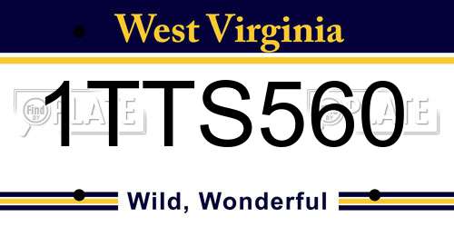 1TTS560 West Virginia License Plate
