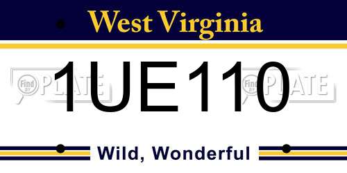 1UE110 West Virginia License Plate