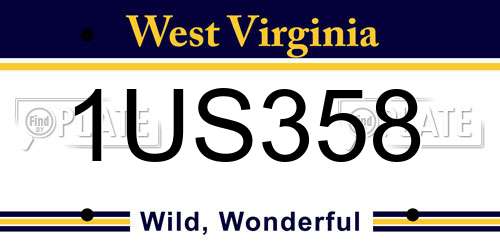 1US358 West Virginia License Plate