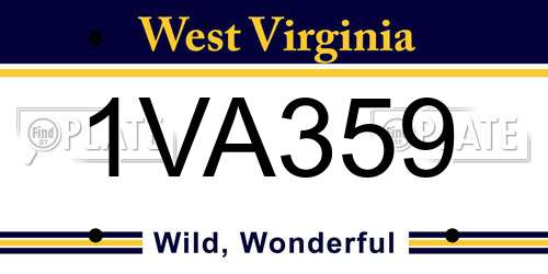 1VA359 West Virginia License Plate