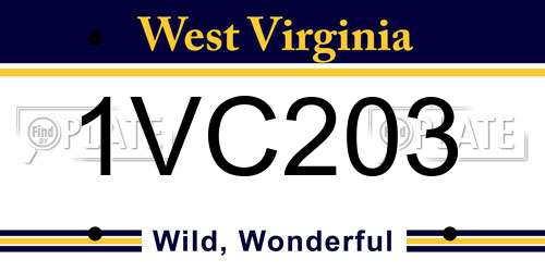 1VC203 West Virginia License Plate