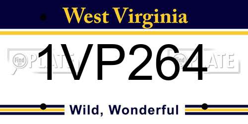 1VP264 West Virginia License Plate