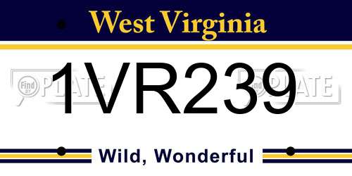 1VR239 West Virginia License Plate
