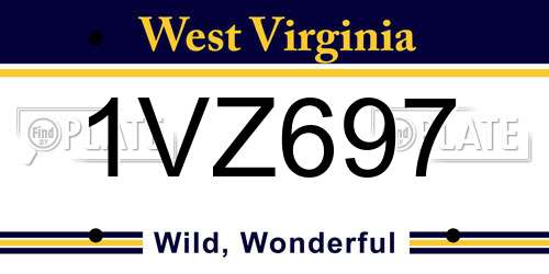 1VZ697 West Virginia License Plate