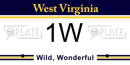 1W West Virginia License Plate