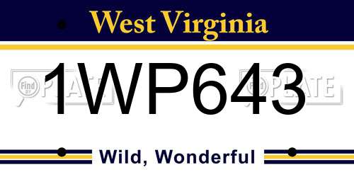 1WP643 West Virginia License Plate