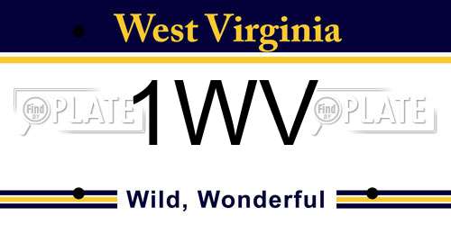 1WV West Virginia License Plate