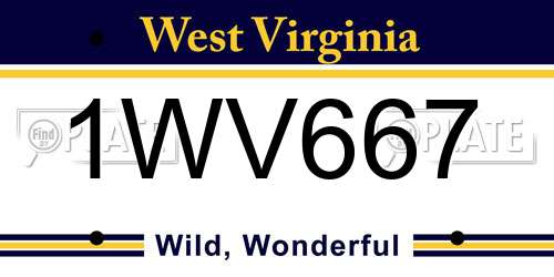 1WV667 West Virginia License Plate