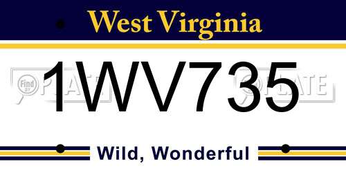 1WV735 West Virginia License Plate