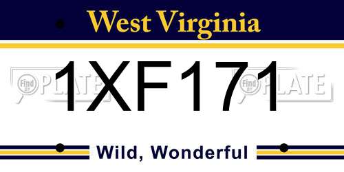 1XF171 West Virginia License Plate