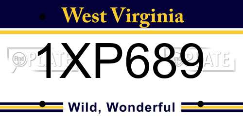 1XP689 West Virginia License Plate