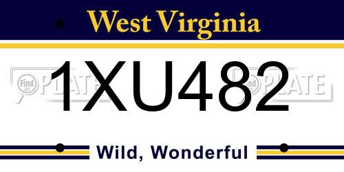 1XU482 West Virginia License Plate