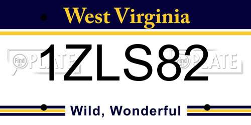 1ZLS82 West Virginia License Plate