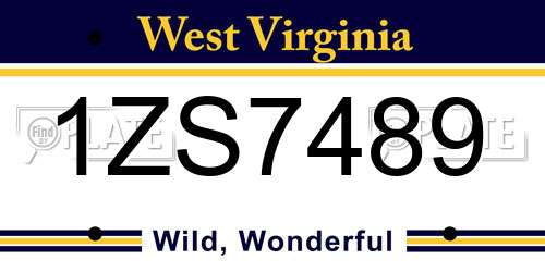 1ZS7489 West Virginia License Plate