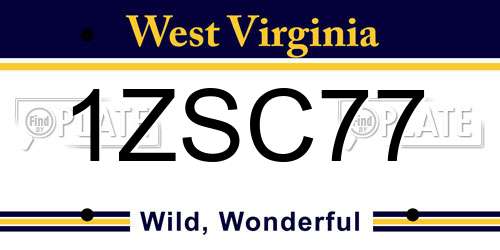 1ZSC77 West Virginia License Plate