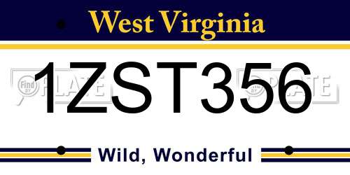 1ZST356 West Virginia License Plate