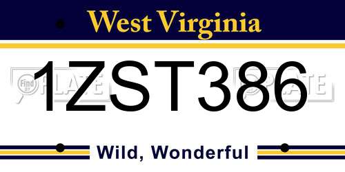 1ZST386 West Virginia License Plate