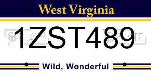 1ZST489 West Virginia License Plate
