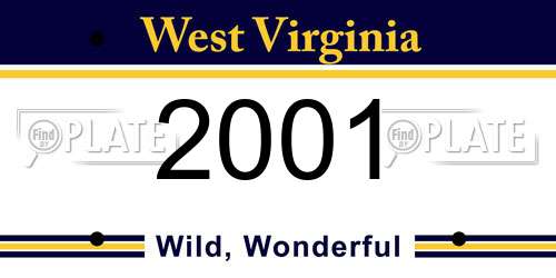2001 West Virginia License Plate