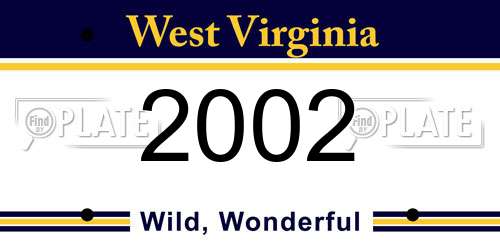2002 West Virginia License Plate