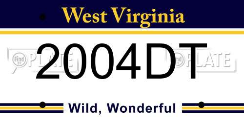 2004DT West Virginia License Plate