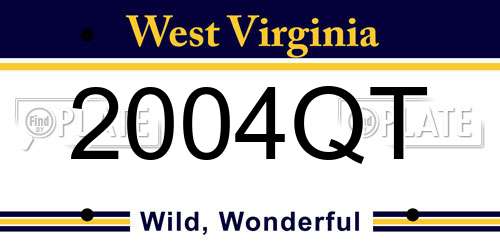 2004QT West Virginia License Plate