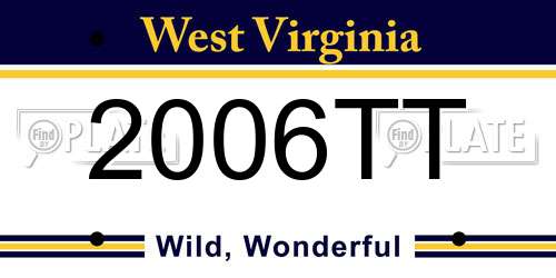 2006TT West Virginia License Plate