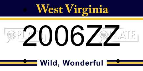 2006ZZ West Virginia License Plate