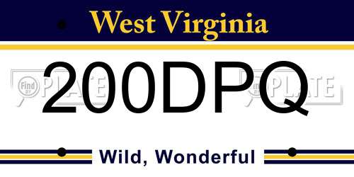 200DPQ West Virginia License Plate