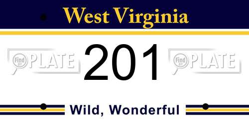 201 West Virginia License Plate