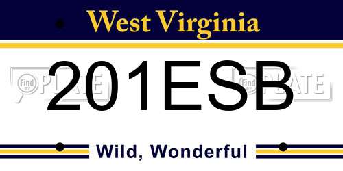 201ESB West Virginia License Plate