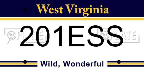 201ESS West Virginia License Plate