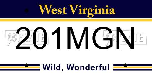 201MGN West Virginia License Plate