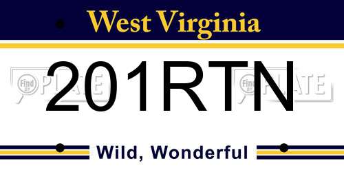 201RTN West Virginia License Plate