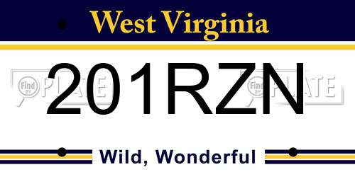 201RZN West Virginia License Plate