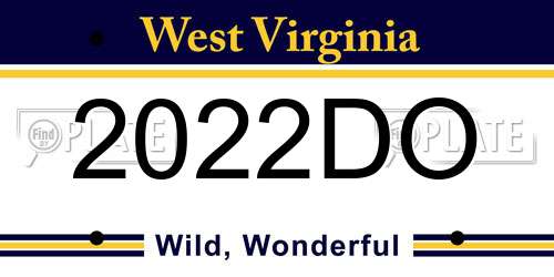 2022DO West Virginia License Plate