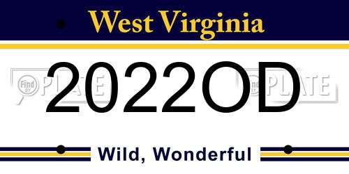2022OD West Virginia License Plate