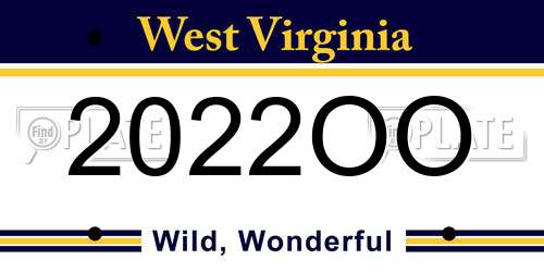 2022OO West Virginia License Plate