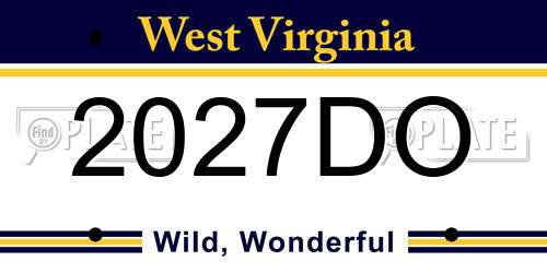2027DO West Virginia License Plate
