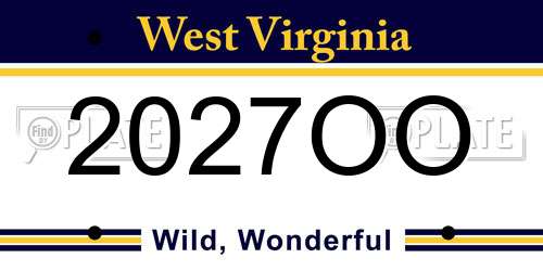 2027OO West Virginia License Plate