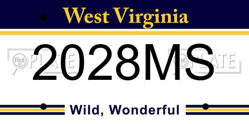 2028MS West Virginia License Plate