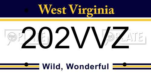 202VVZ West Virginia License Plate