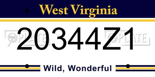 20344Z1 West Virginia License Plate